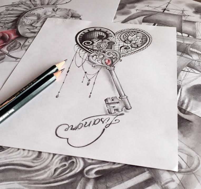 la clé de mon coeur | Maingriz Tattoo Design