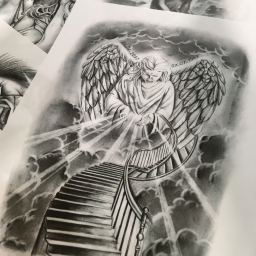 beautiful dove and stairway to heaven tattoo Tattoos TattoosForMen  Heaven  tattoos Stairway to heaven tattoo Half sleeve tattoos for guys